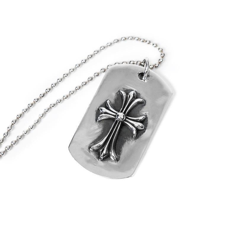 Chrome Hearts Tiny Cross Cutout Dog Tag Necklace