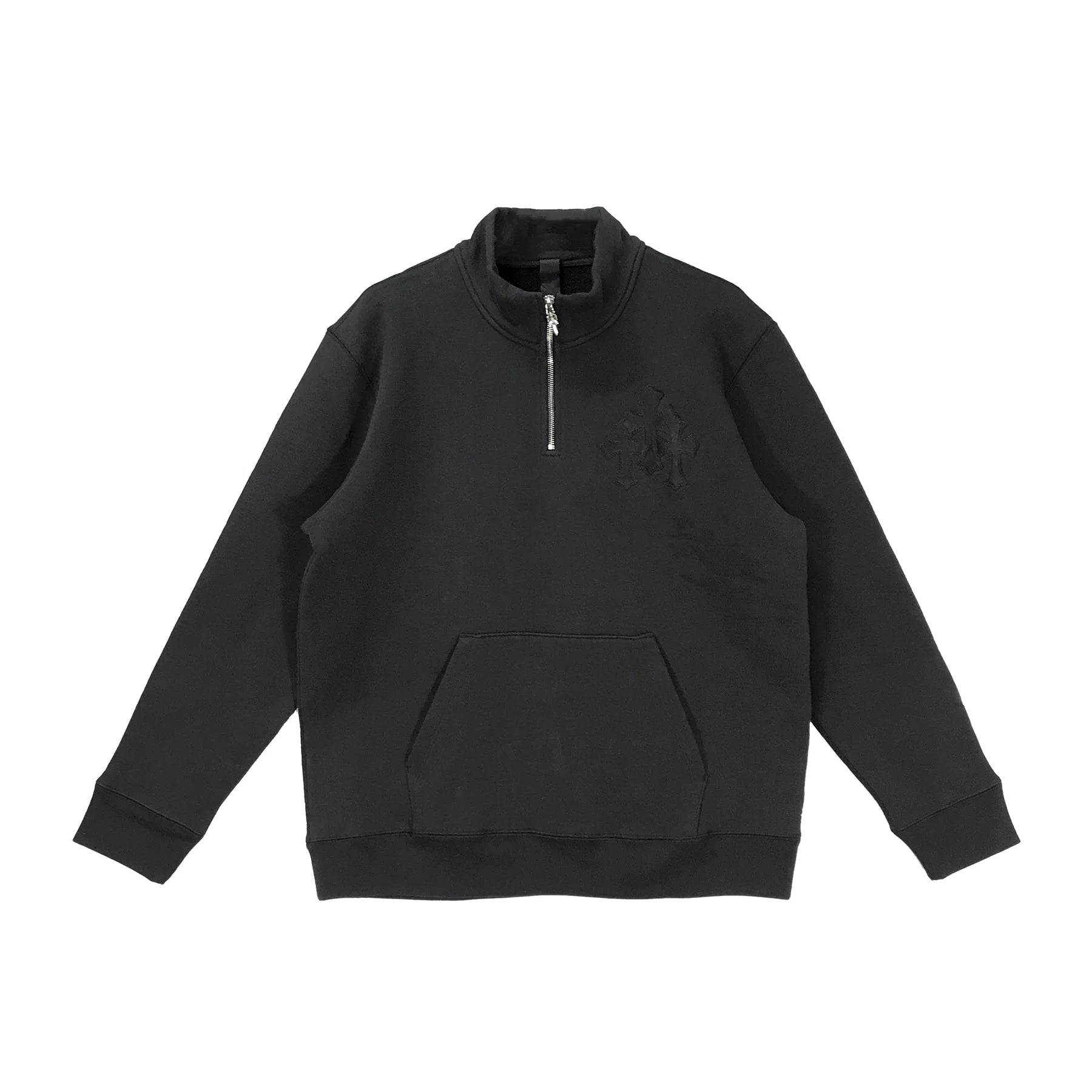 Black Triple Cross Half Zip Sweatshirt