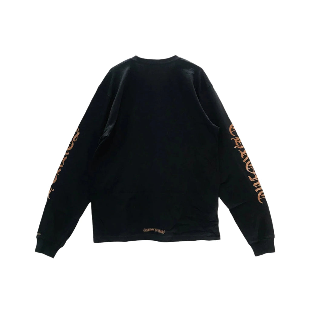 Collar Script Logo In Brown Long Sleeve T-Shirt