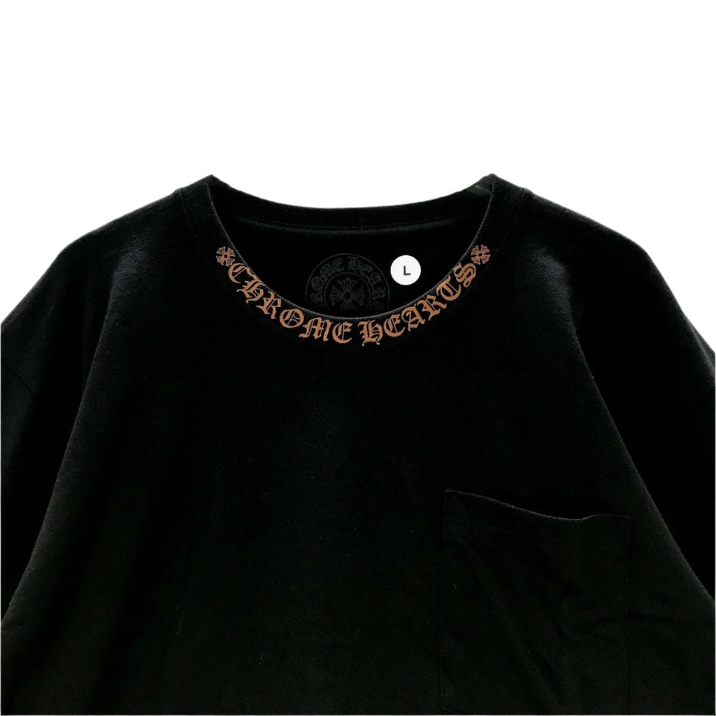 Collar Script Logo In Brown Long Sleeve T-Shirt